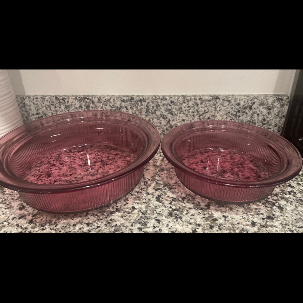 Vintage Vision Cookware Corningware Cranberry (2pcs)